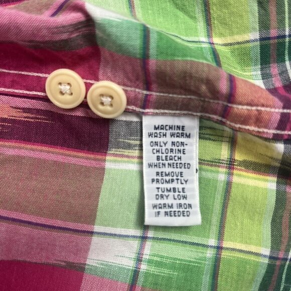 Polo Ralph Lauren Mens Roll Tab Sleeve Shirt Pink Plaid Large - Picture 11 of 12